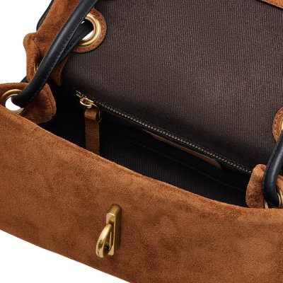 THE SUEDE MINI DUAL SHOULDER BAG